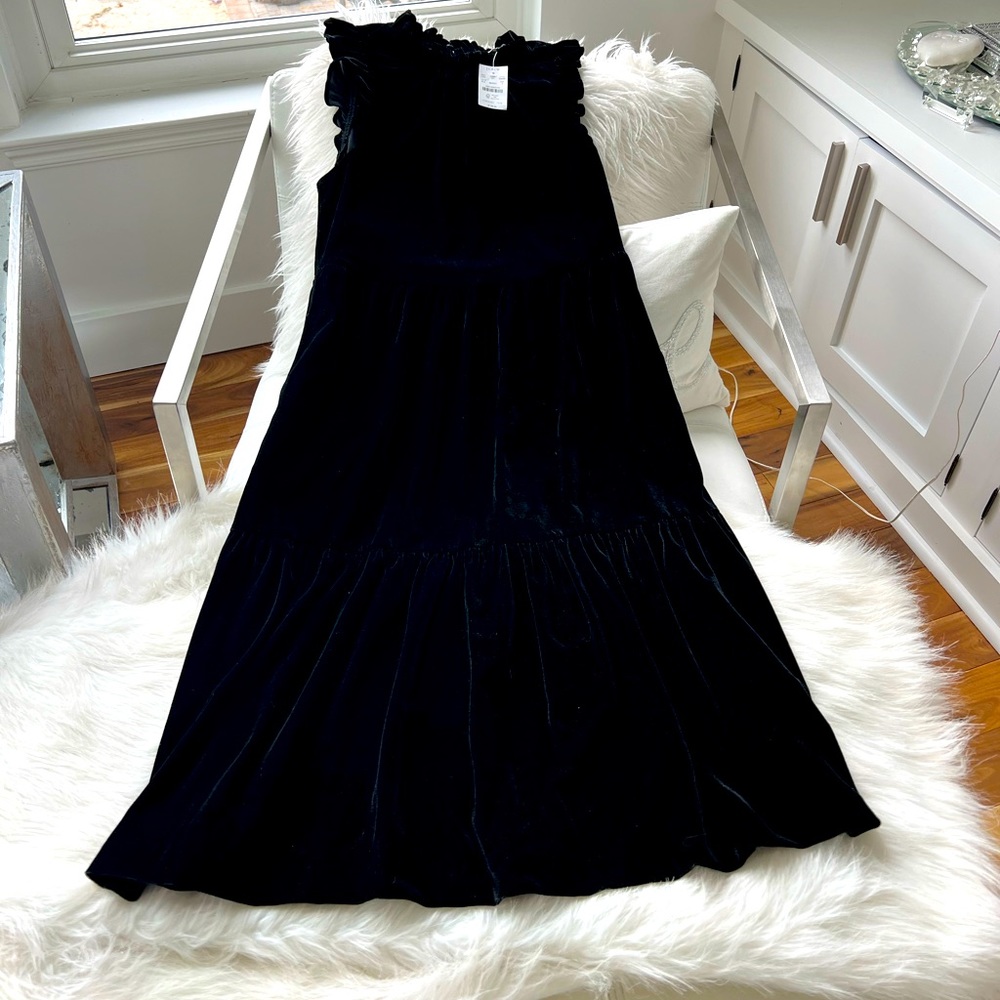 NWT J Crew velvet dress!!Classic black Sz 4!! Holidays, wedding, party, New Year